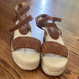 Splendid Brown Espadrille Flatform Sandals